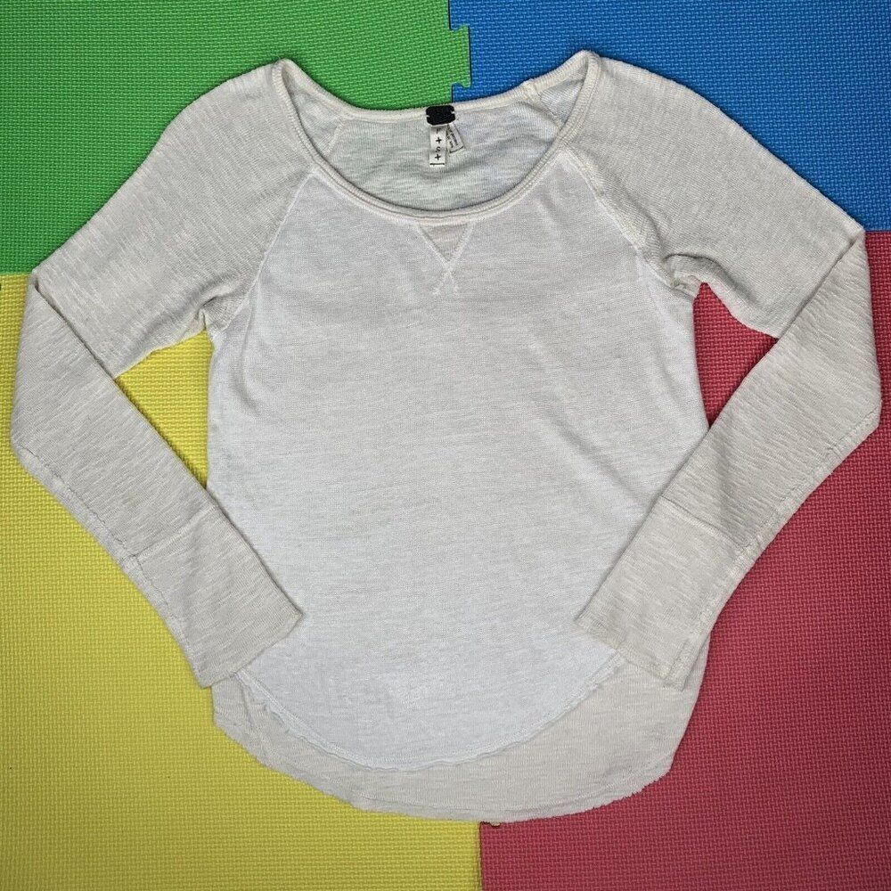 We The Free Small Friday Feeling Raglan Layered Top Long Sleeve Pullover Ivory